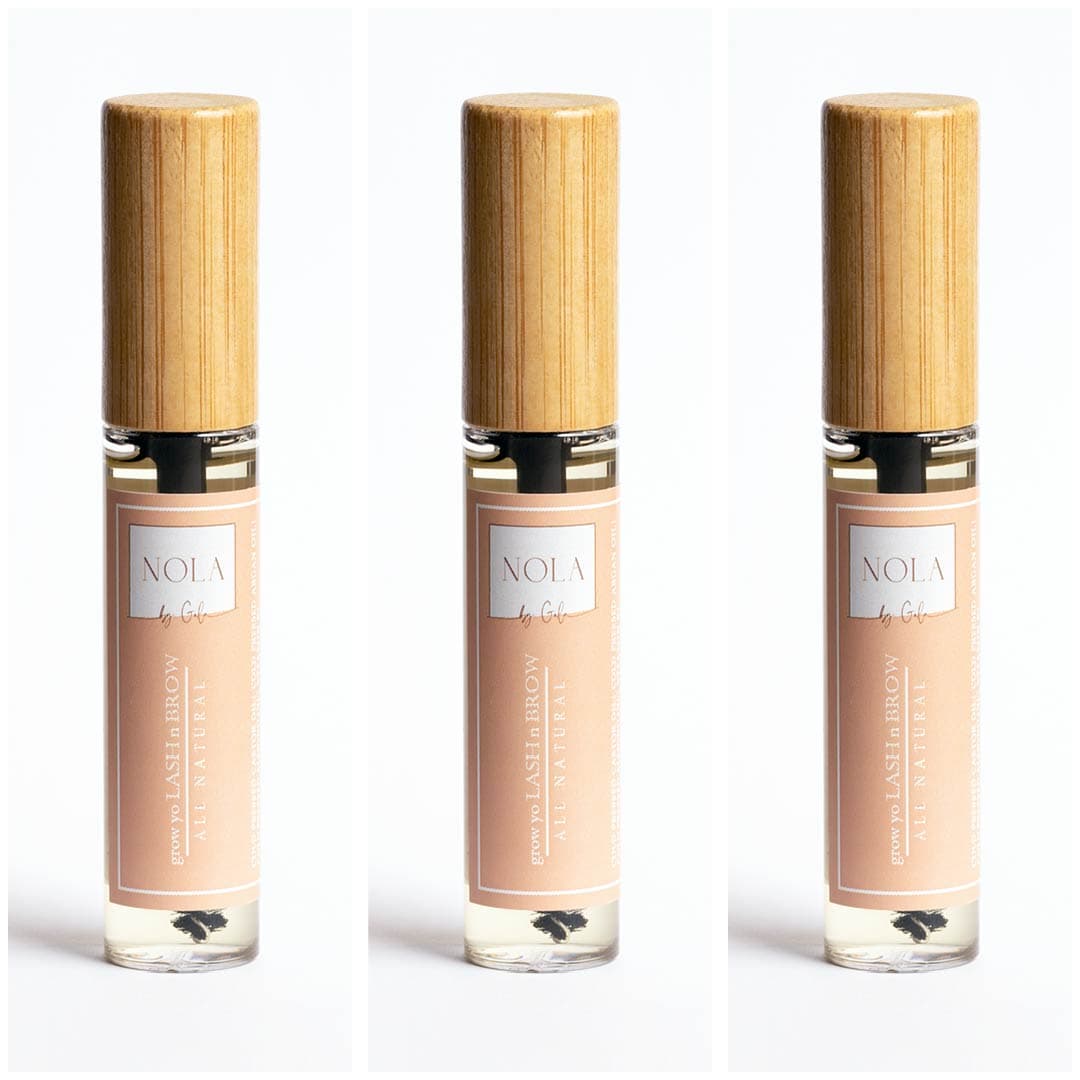 Nola By Gala_Grow Yo Lash N Brow Serum Eyelashes And Eyebrows Trio ORGANIC RAW CRUELTY-FREE PARABEN-FREE NON-GMO CHEMICALS FREE ALL-NATURAL. jpg.