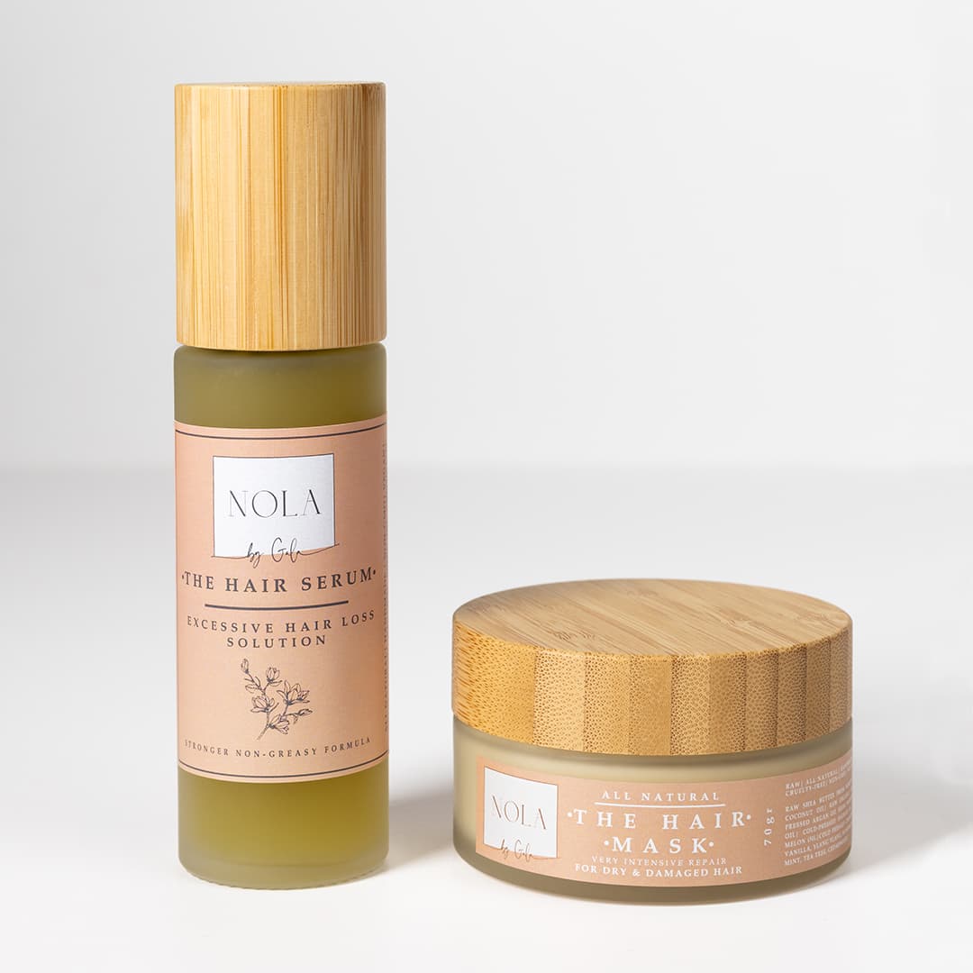 Nola By Gala Excessive Hair Growth Duo The Hair Serum For Hair Growth And The Hair Mask For The Hair Ends ORGANIC RAW CRUELTY-FREE PARABEN-FREE NON-GMO CHEMICALSFREE ALL-NATURAL